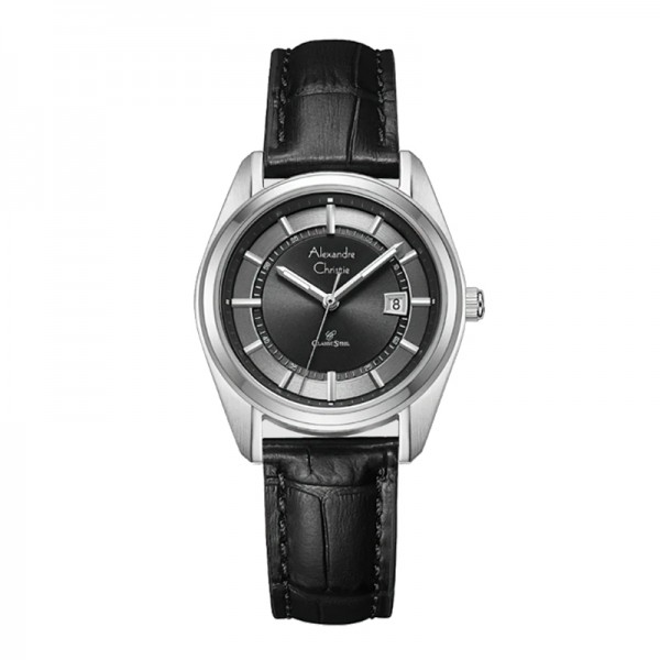 Alexandre Christie AC 8695 Silver Black Lady Leather LDLSSDG